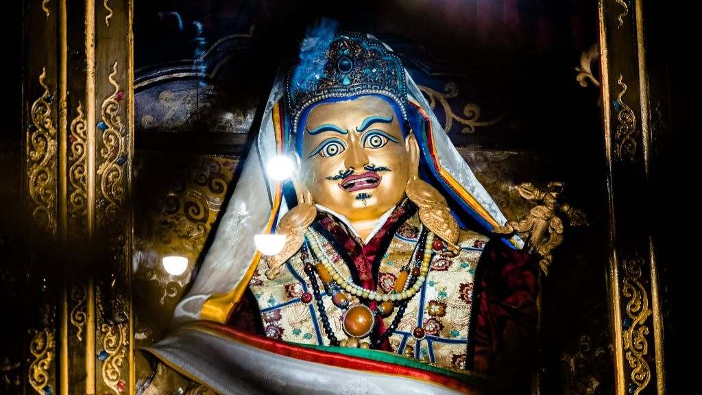 The statue of Guru Padmasambhava at Jokhang Temple